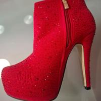 Stivaletti Jennika rossi strass NUOVI n.39 