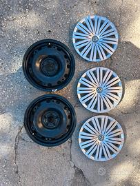Cerchi in ferro 15” + borchie originali VW