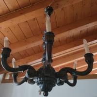 lampadario in legno massello 