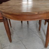 tavolo antico con 6 sedie 