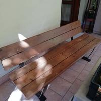 Panca da esterno legno massiccio e ferro