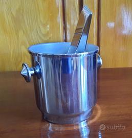 Secchiello per ghiaccio in acciaio inox con pinza