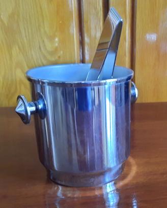 Secchiello per ghiaccio in acciaio inox con pinza
