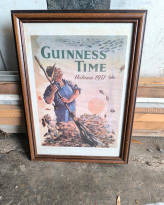 Guinness Time - Autumn 1951 con cornice in legno