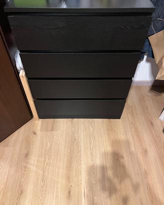 Cassettiera Malm ikea colore marrone/nero