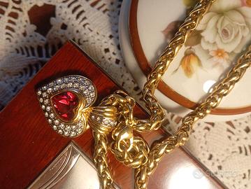 Collana in metallo con cuore Swarovski 