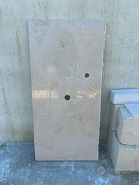 Lastra piano lavabo in marmo/travertino beige