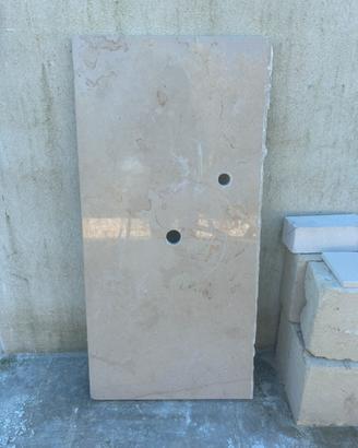Lastra piano lavabo in marmo/travertino beige