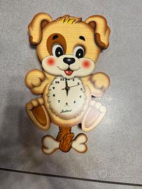 Bartolucci orologio in legno movimento occhi cane