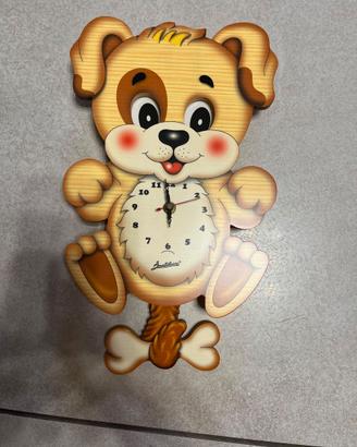 Bartolucci orologio in legno movimento occhi cane