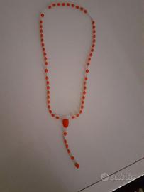 Rosario in perle arancioni