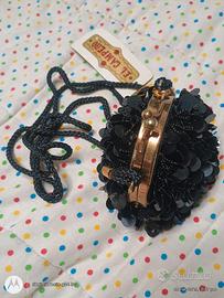 EL CAMPER VINTAGE SPARKLING BLACK BEADED BAG