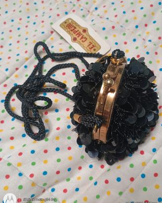 EL CAMPER VINTAGE SPARKLING BLACK BEADED BAG