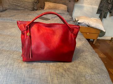 Borsa di vera pelle rossa