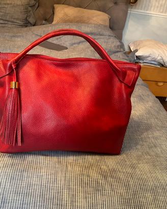 Borsa di vera pelle rossa