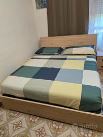 letto contenitore matrimoniale + comodino nuovo