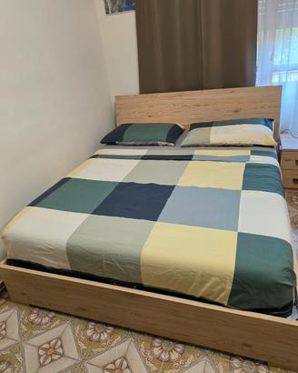 letto contenitore matrimoniale + comodino nuovo