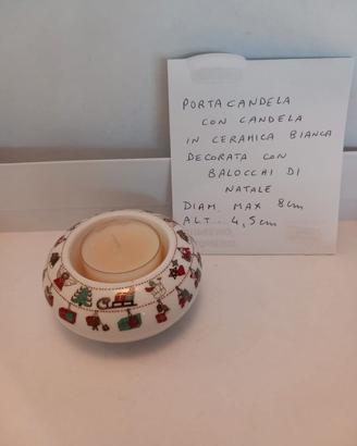 porta candela di natale in ceramica 