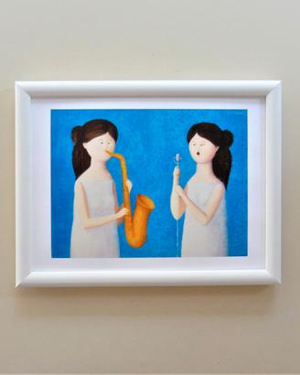 Quadro Concertino di Antonio Bueno con cornice