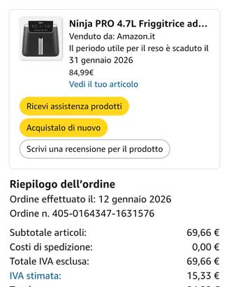 friggitrice ad aria mai usato 