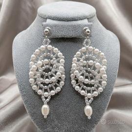 Orecchini Perle di fiume pendenti vintage sposa