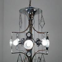 lampadario di Gaetano Sciolari in metallo cromato