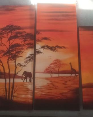 Quadro africa a quattro pezzi