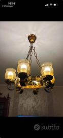 lampadario ferro battuto