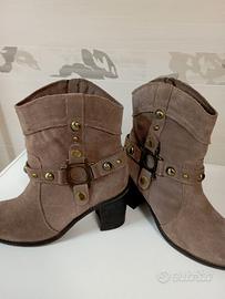 Stivali "Alesya", №40,in vera pelle scamosciata.