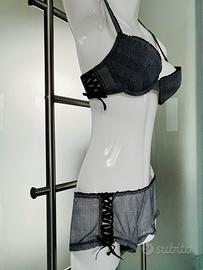 Completo intimo grigio in tulle tg 2 Intimissimi