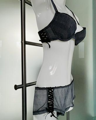 Completo intimo grigio in tulle tg 2 Intimissimi