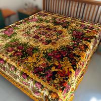 Copriletto vintage barocco broccato italiano raro