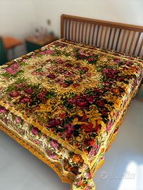 Copriletto vintage barocco broccato italiano raro