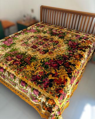 Copriletto vintage barocco broccato italiano raro