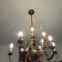 Lampadario vintage in legno – 8 luci