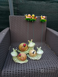 Statuine da giardino a forma di lumaca