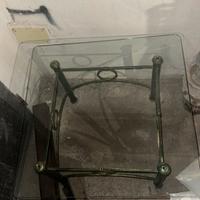 Tavolo vetro in ferro baattuto