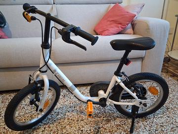 BTWIN Bici bambino 3-5 anni bianca 14'' pollici