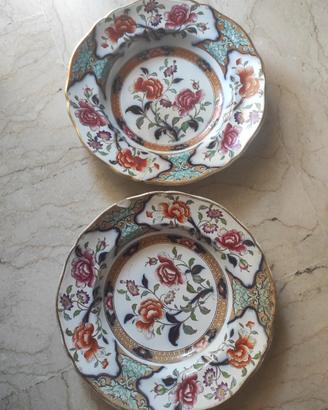 2 piatti fondi Eugénie vintage decoro floreale