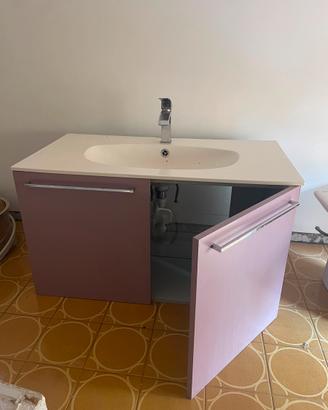Mobile bagno con lavabo e cassettiera a sospension