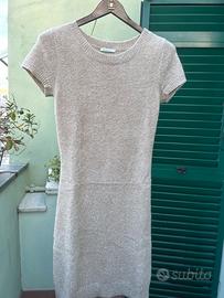 ABITO MINI IN MAGLIA DORATO