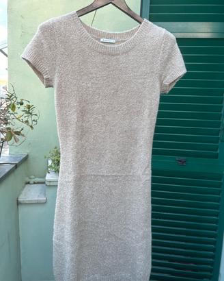 ABITO MINI IN MAGLIA DORATO