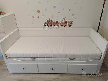 Letto divano con cassetti e 2 materassi