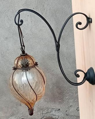 Applique lanterna in vetro di Murano 