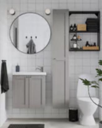 Specchio Bagno Tondo IKEA 80 cm Nero – Nuovo