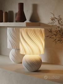 lampada da tavolo stile tessuto stampata in 3d