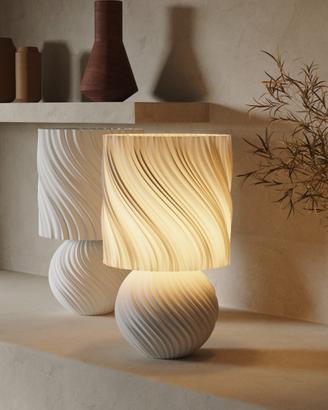 lampada da tavolo stile tessuto stampata in 3d