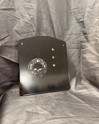 Piastra Porta Targa Moto Teschio Harley cafe racer