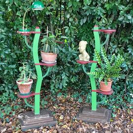 Coppia di portavaso piedistallo porta fiori piante