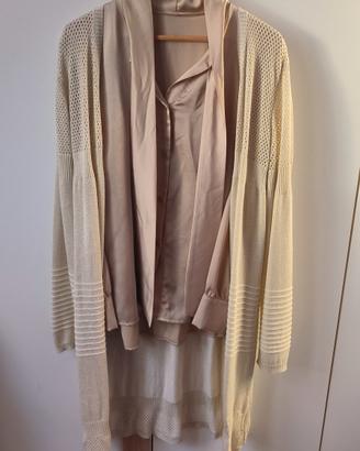 Camicia e cardigan dorati come nuovi
